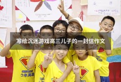 写给沉迷游戏高三儿子的一封信作文（写给沉迷游戏的孩子的一封信）