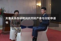 夫妻关系存续期间共同财产参与分配申请书（参与财产分配申请书范文）